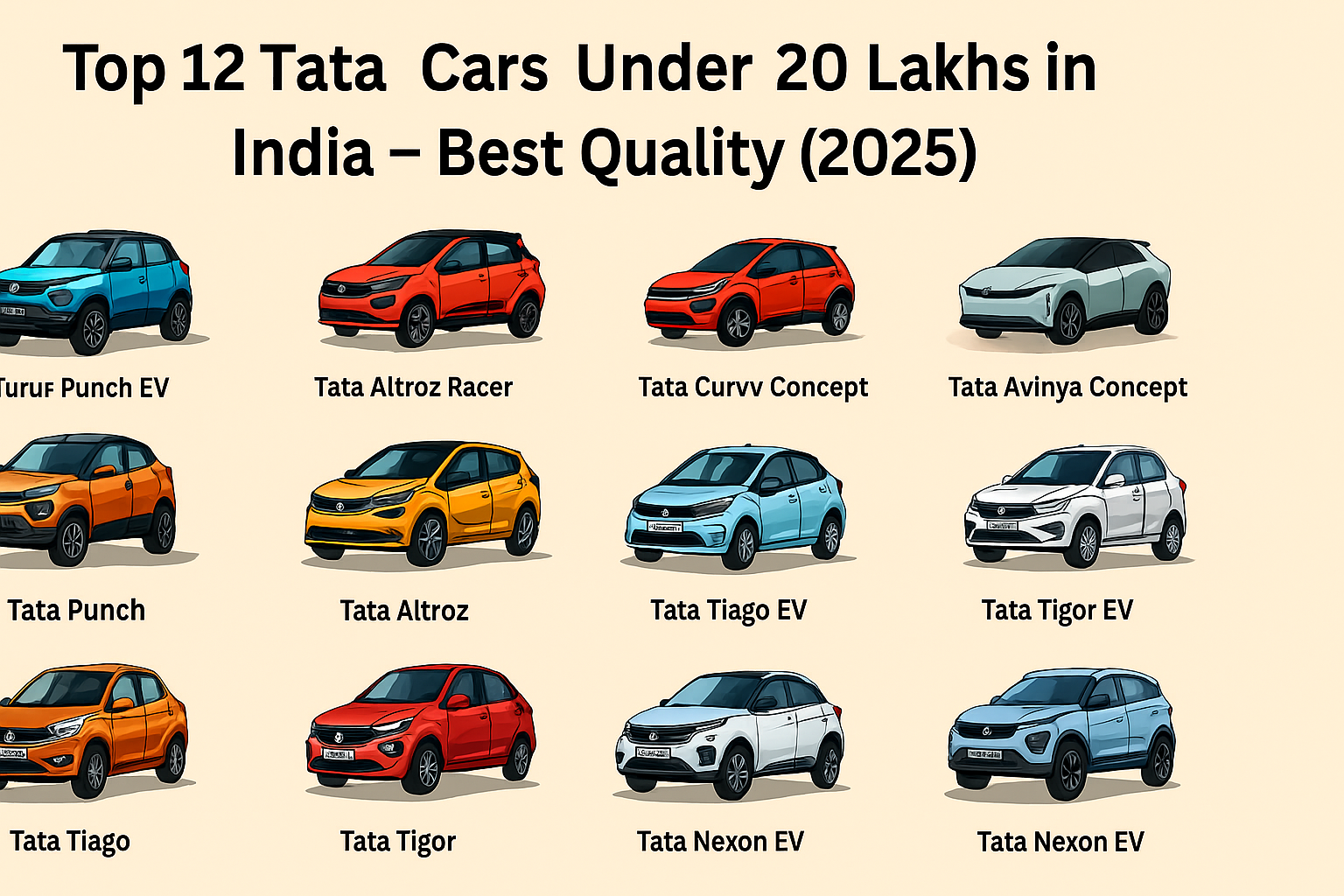 Top 12 Tata Cars Under 20 Lakhs in India
